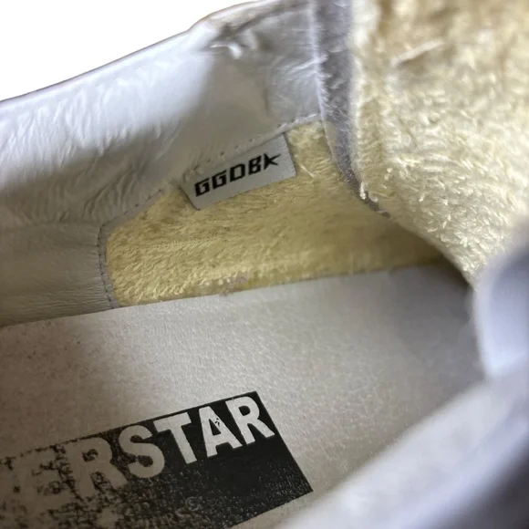 GooseShoesGolden Goose White Leather Green Glitter Superstar Sneakers Si… - Picture 9 of 12
